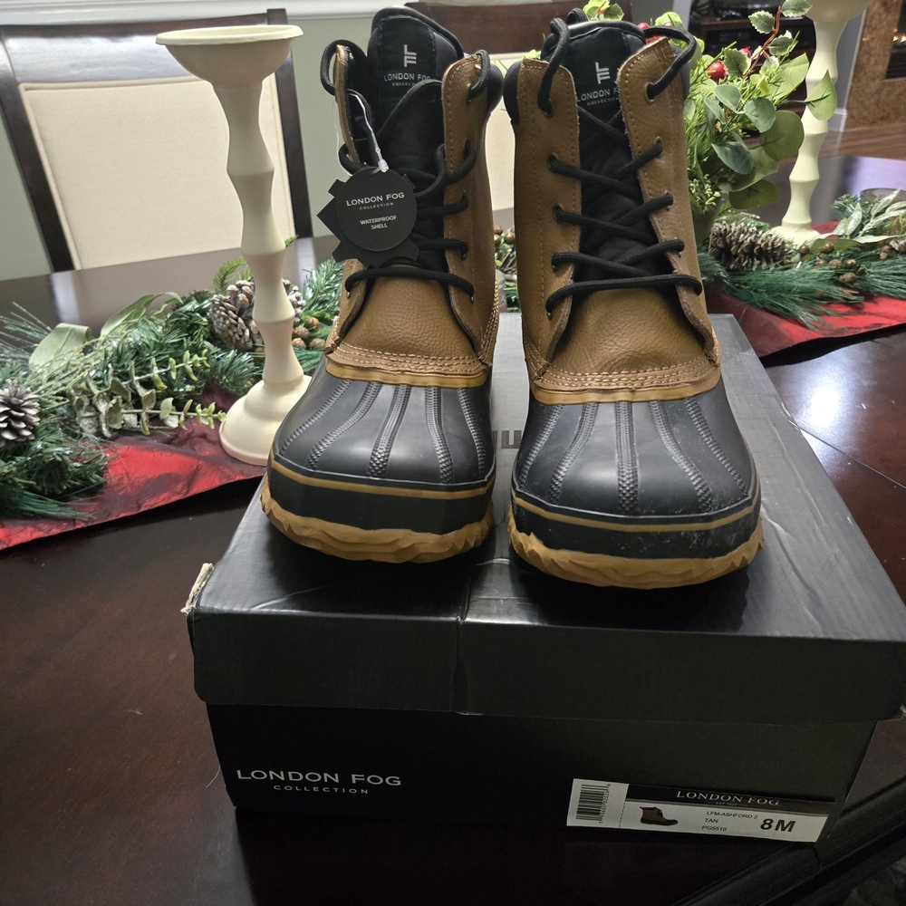 London Fog Men's Two-Tone Rain Boots